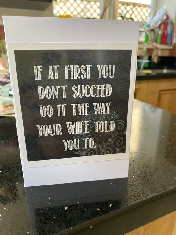 Listen to Your Wife! funny blank greeting wedding anniversary card