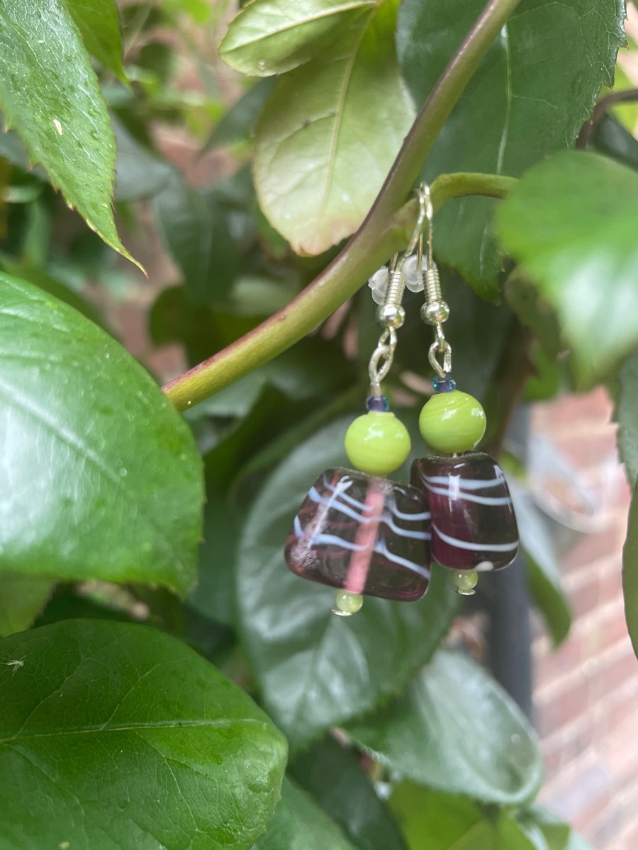 Pretty glass bead drop earrings