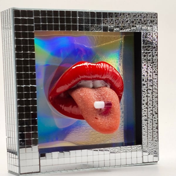 Party People 3D Lips & Tongue Framed Wall Art Picture