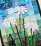 Daisy Pattern Art Quilt Wall Hanging - Image 1