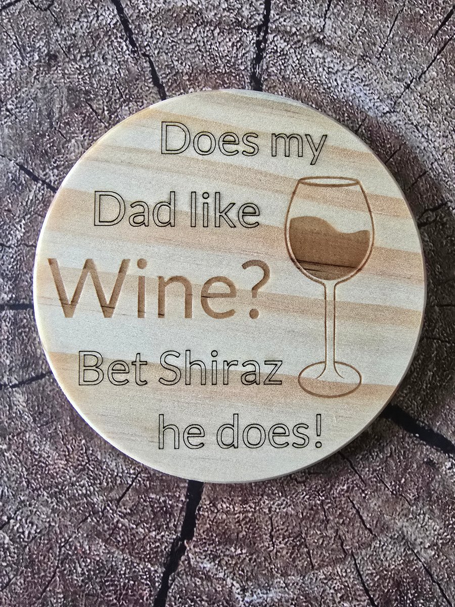 Dad Joke Wooden Coaster (Wine) - perfect for Father's Day