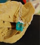 Raw Turquoise Crystal and Sterling Silver Necklace - December Birthstone - Image 1