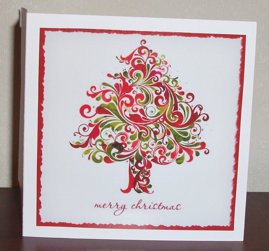 Christmas cards, Swirly tree