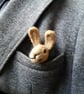 Needle Felted Hare Brooch  - Image 2