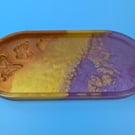 Butterfly Trinket Tray in Sunset Resin – Copper, Gold and Purple Swirl