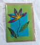 Flower Handmade Greetings Card from Stitched Recycled Plastic A6 - Image 2
