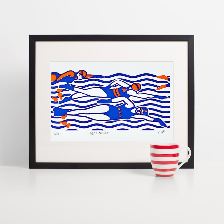 Freestyle,  Two Colour Sceen Print 