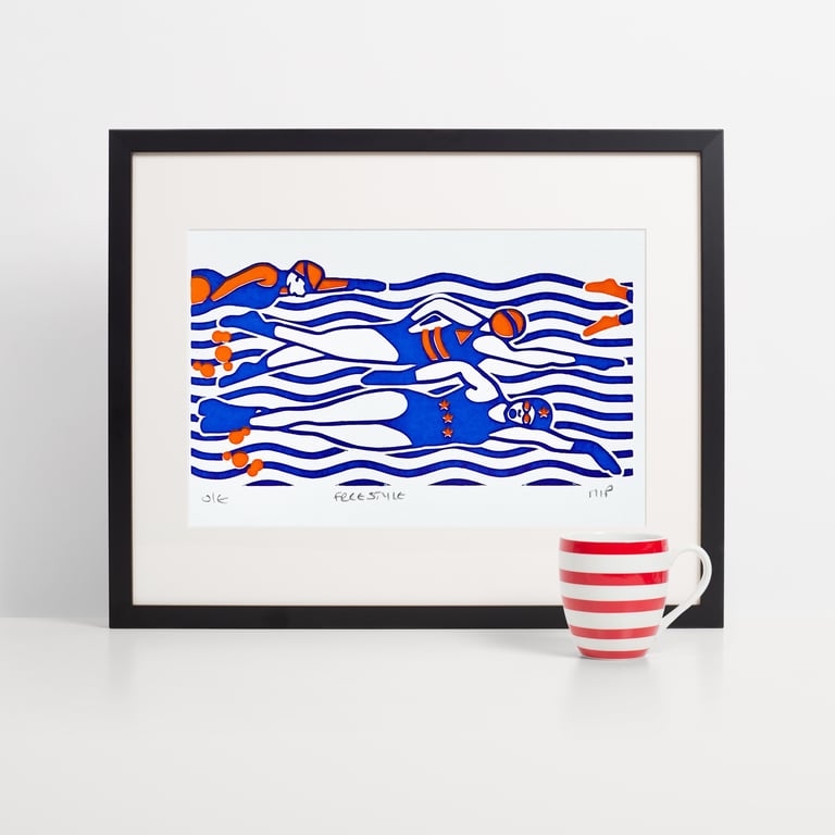 Freestyle,  Two Colour Sceen Print 