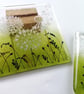 Dandelion set of two coasters, fused glass, barware, home decor, patio decor, fe - Image 8