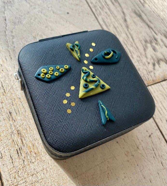 Polymer Clay Geometric Design Travel Jewelry Box 