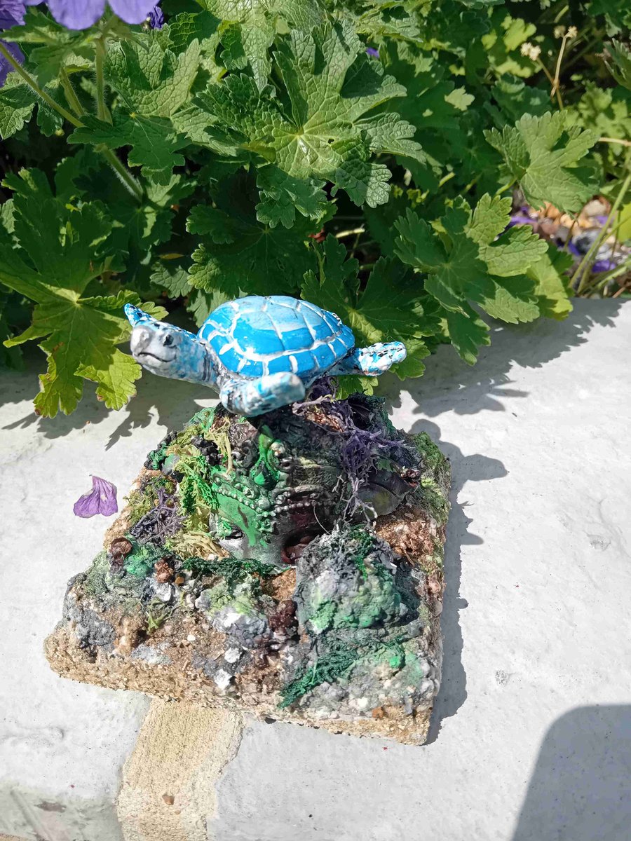 Sea Turtle Statue and Diorama. 