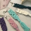 Fringed tassel Macrame Key chain or Handbag charm, luggage accessories, boho 