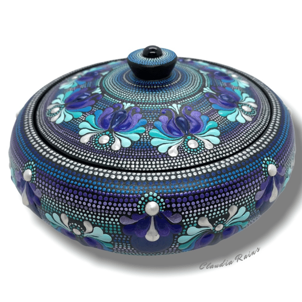 “Cosmic” Trinket Pot in Purple & Teal