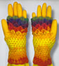 Crocheted Fingerless Dragon Scale Gloves - Image 4
