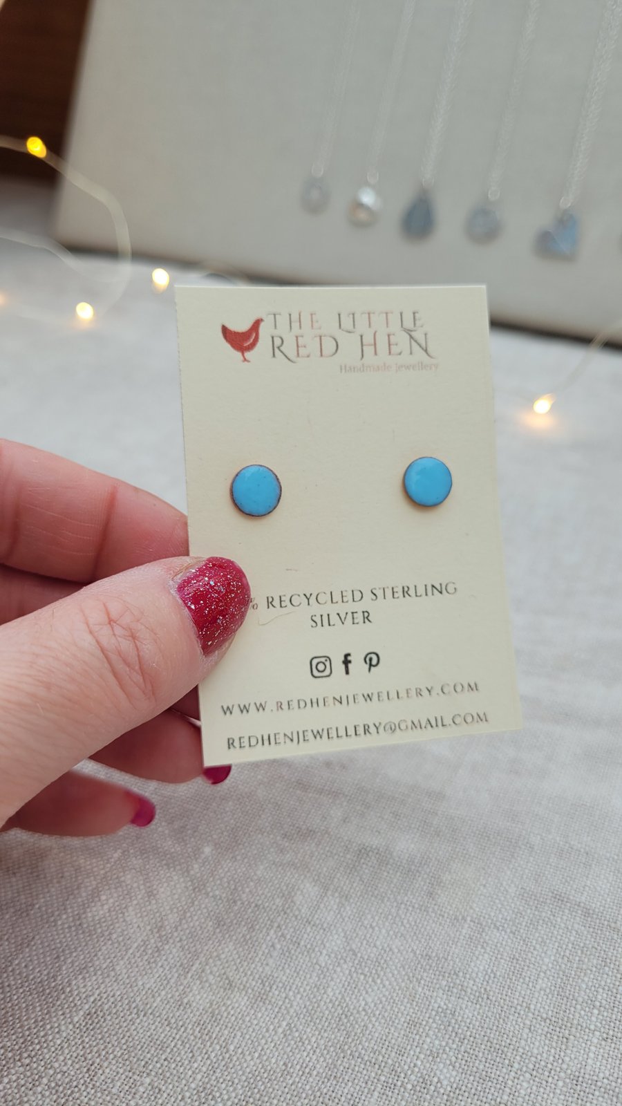 Pale Turquoise Blue Enamel Stud Earrings Perfectly Imperfect