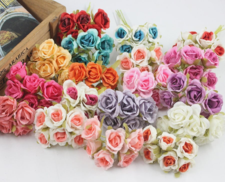 30 Pcs 5cm Fabric Artificial Flowers, Sunflower Flower Arrangements,   SF001