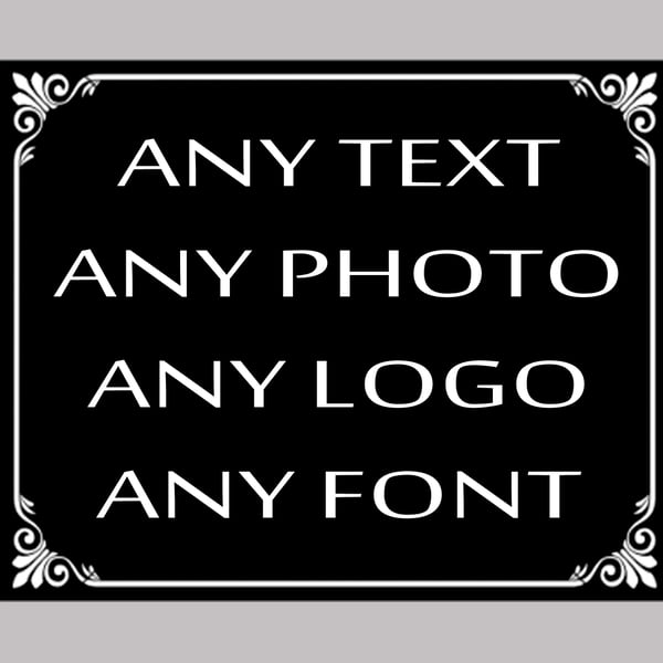 Personalised Custom Your Text Metal Sign Any Text, Any Font, Any Image House Off