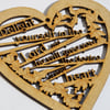 Large wooden heart - Delight (Psalm 37:4)