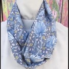 Liberty Print Scarf. Tana Lawn Cotton William Morris Pimpernel ( Pale Blue ). 