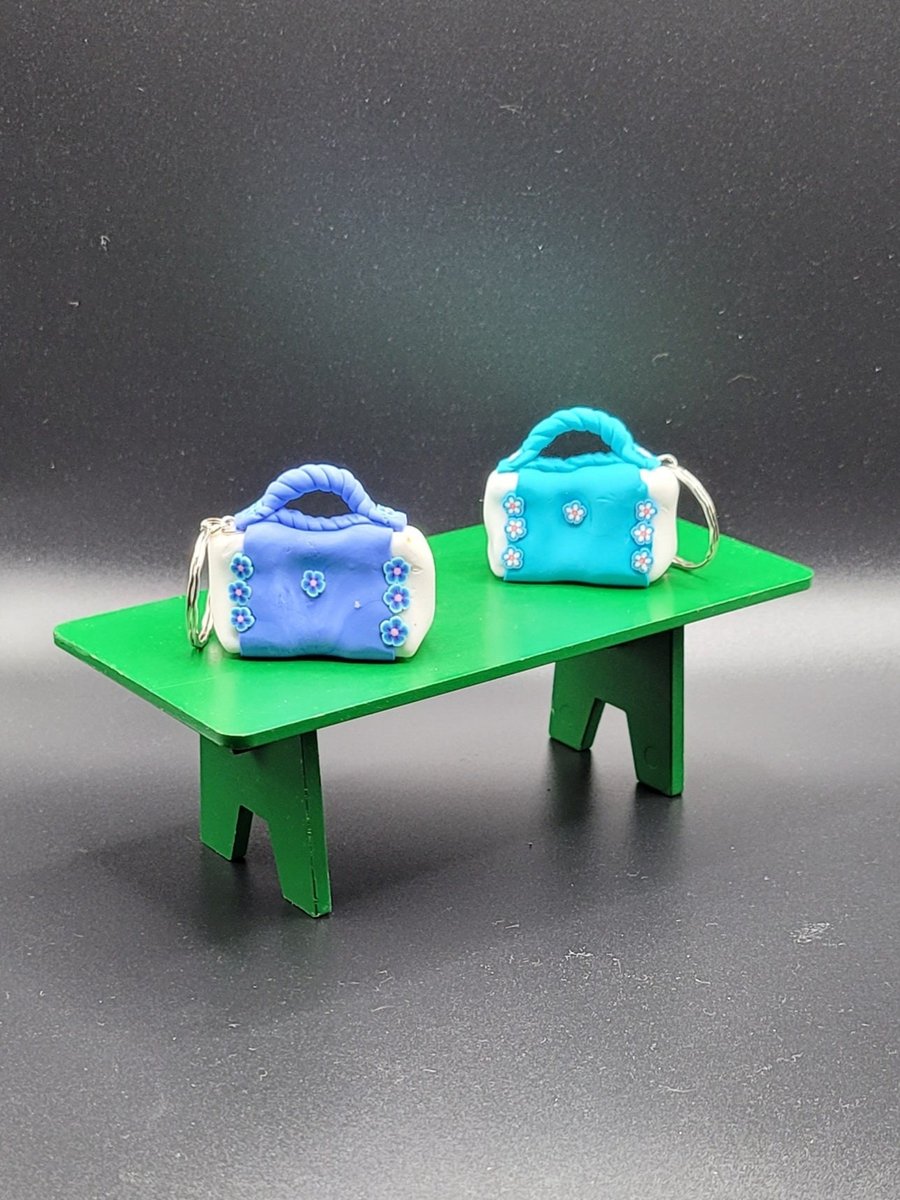 Polymer clay handbag keyring 112 scale miniature novelty gift