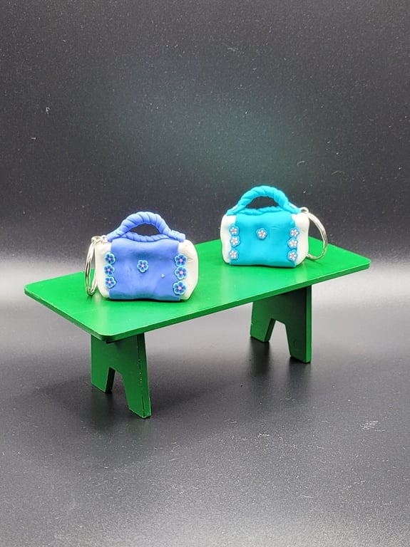 Polymer clay handbag keyring 112 scale miniature novelty gift