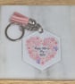 Flower Heart Happy Mother's Day Keyring