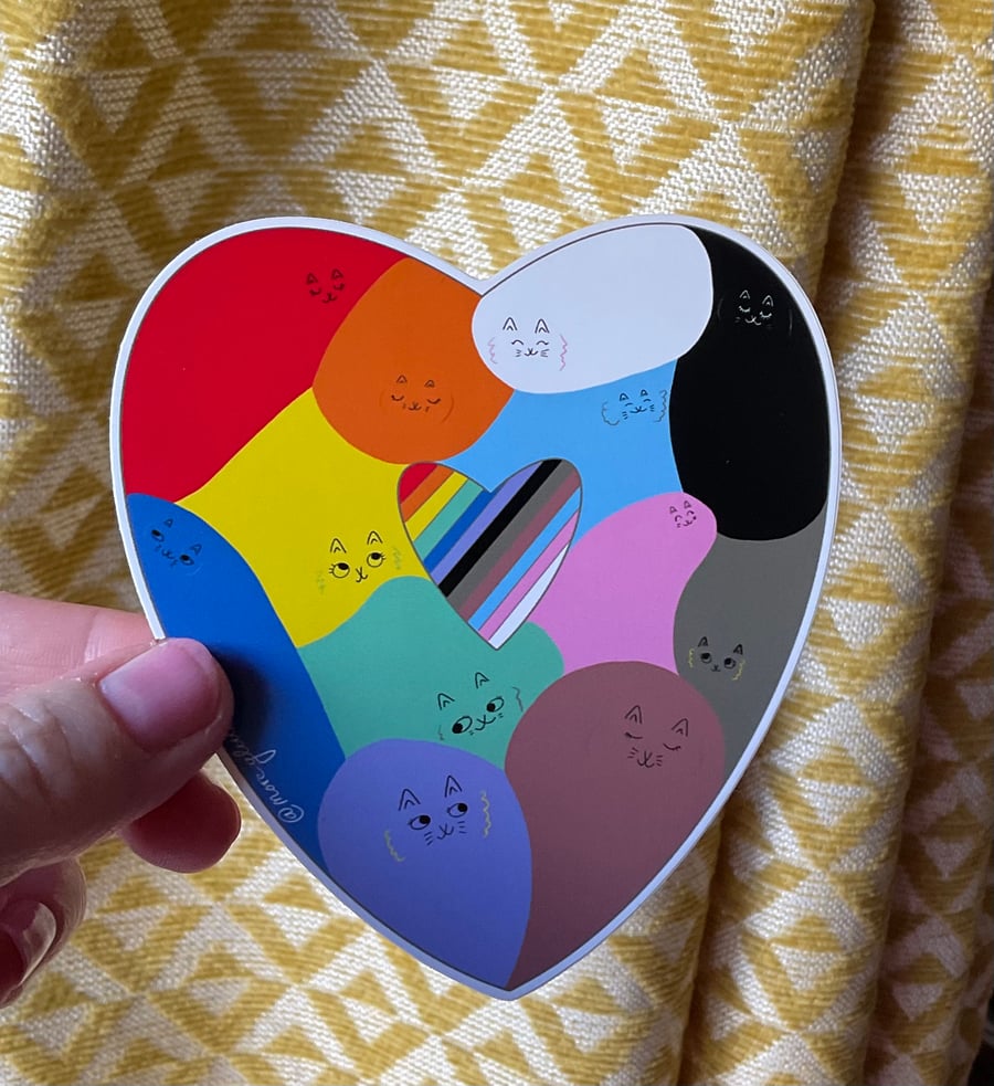 Pride cats 10cm vinyl sticker