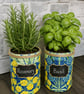 Yellow Blue Botanical Handmade Eco-friendly Indoor Kitchen Herb Gift Set - Image 7