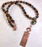 Salt Etched Copper Fern Pendant with Jasper Stones  - Image 5