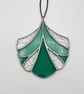 Emerald Art Deco stained Glass Suncatcher with vintage inspired glass - Image 6