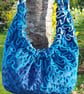 Mixed Blue, Couched Shoulder Bag, Great Gift, Soft Feel. - Image 3