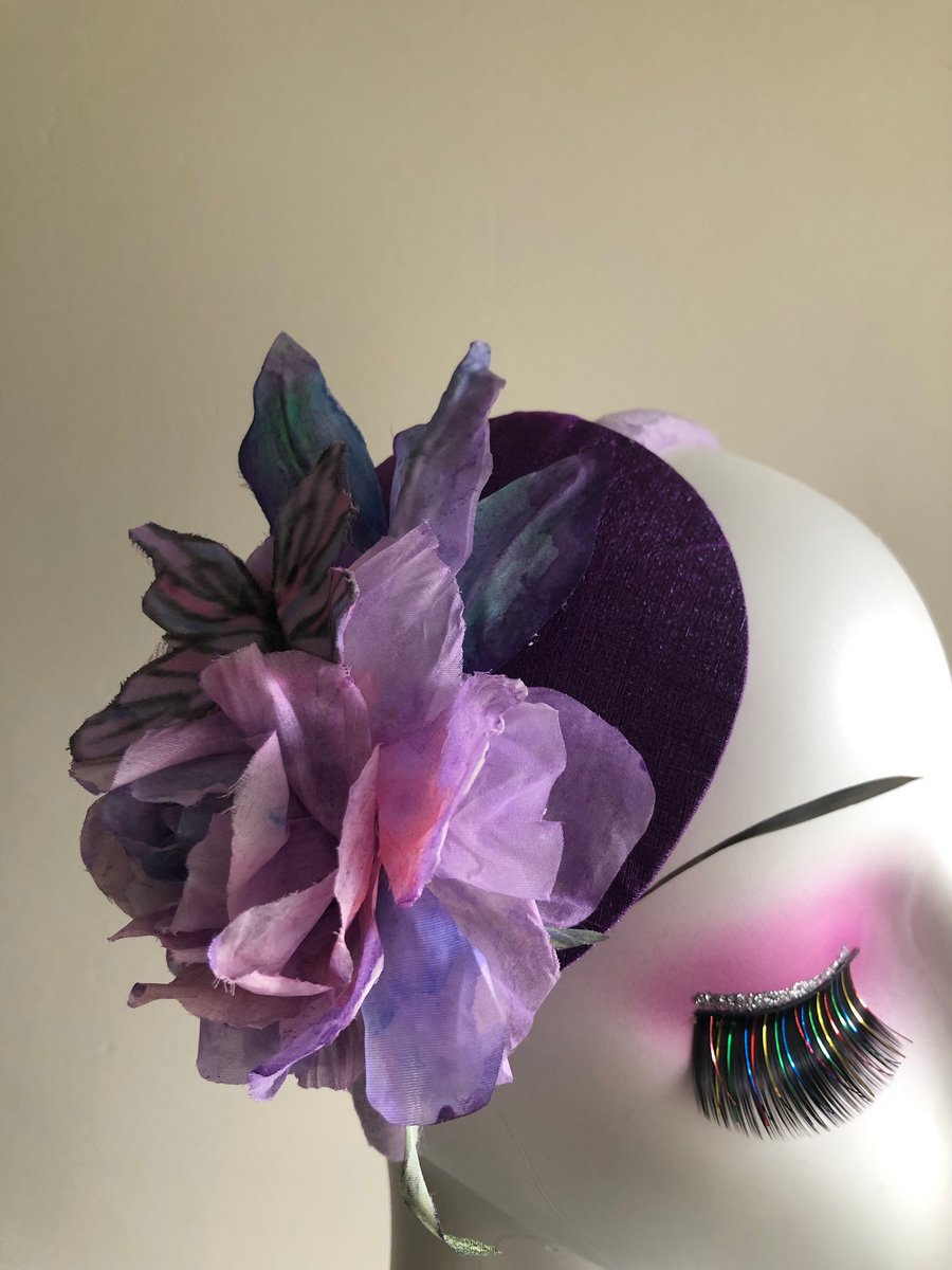 Purple and pink fascinator