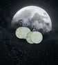 Brass & Sterling Silver Statement 32mm Eclipse Earrings - Designed & Handmade UK - Image 1