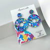 Doughnut Hoop Blue Festival Confetti Earrings