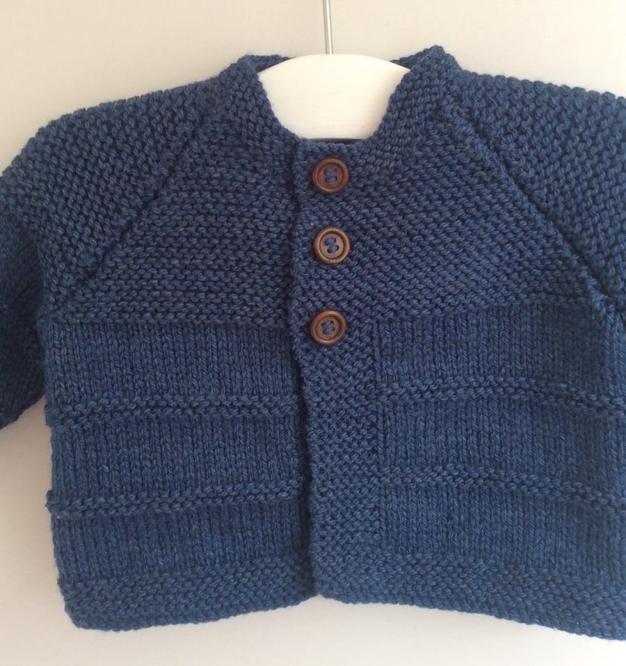 Baby cardigan denim blue 0-3 months