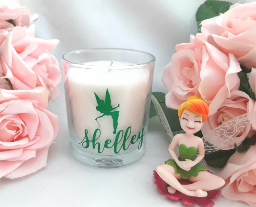 Personalised Tinkerbell candle, Personalised Tinkerbell gift