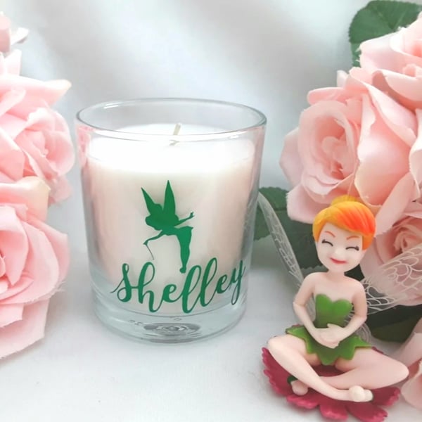Personalised Tinkerbell candle, Personalised Tinkerbell gift