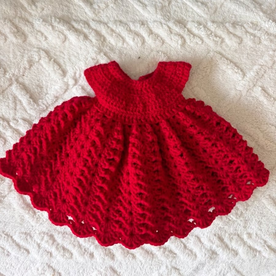 Crochet baby dress(0-3 months)
