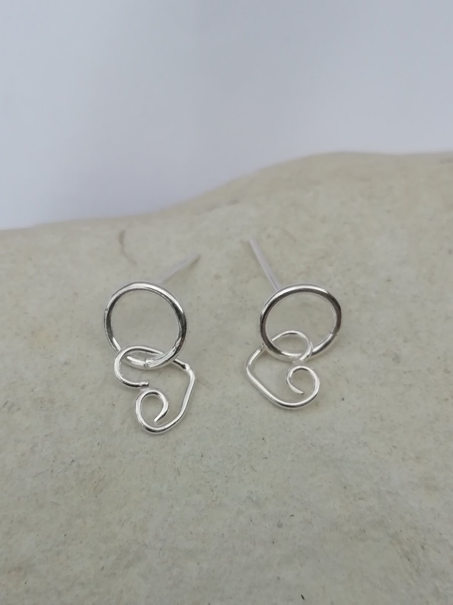 Hearts on Hoops Ear Studs
