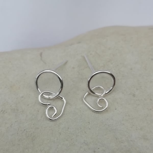 Hearts on Hoops Ear Studs