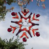 Red Fused Glass Snowflake