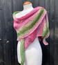 Light as a feather mohair hand knitted asymmetrical wrap  - Image 1