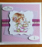 First Birthday Card - Little Girl With Cake - Image 1
