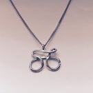 Silver handmade Cycling Pendant Necklace