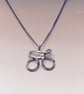 Silver handmade Cycling Pendant Necklace - Image 1