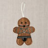 Sexy leather dressed Gingerbread man Embroidered Hanging Keepsake design 3