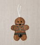 Sexy leather dressed Gingerbread man Embroidered Hanging Keepsake design 3
