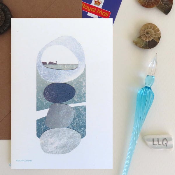 The Needles Isle of Wight blank art greeting card art card plastic free