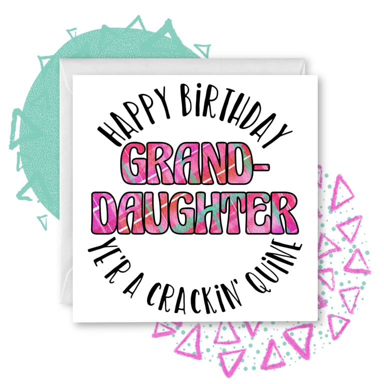 Happy Birthday Granddaughter Tartan Doric Greetings Card