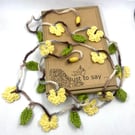 Crochet  Pale Yellow Blossom Garland 
